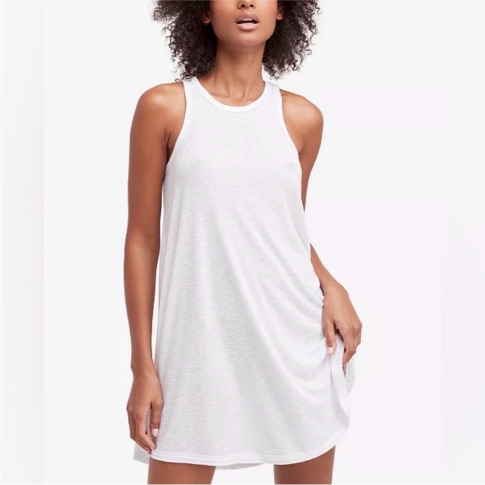 Free People Beach La Nite Ribbed Swing Dress White Size Small